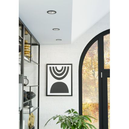 Eglo - LED RGBW Stmievateľné kúpeľňové podhľadové svietidlo LED/4,8W/230V 2700-6500K IP44 čierna