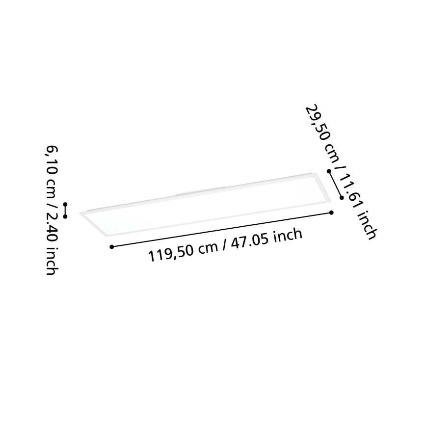 Eglo - LED Stmievateľný prisadený panel LED/33,5W/230V 2700-6500K 120x30 cm biela + diaľkové ovládanie