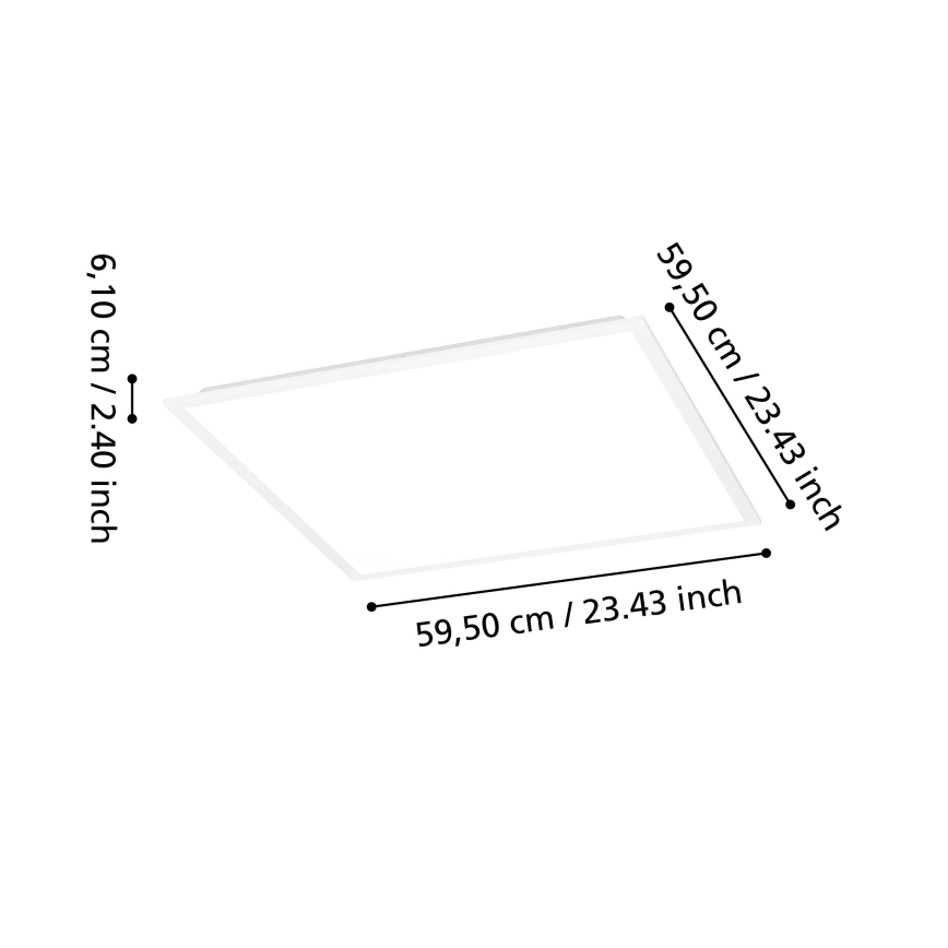 Eglo - LED Stmievateľný prisadený panel LED/33W/230V 2700-6500K 60x60 cm biela + diaľkové ovládanie