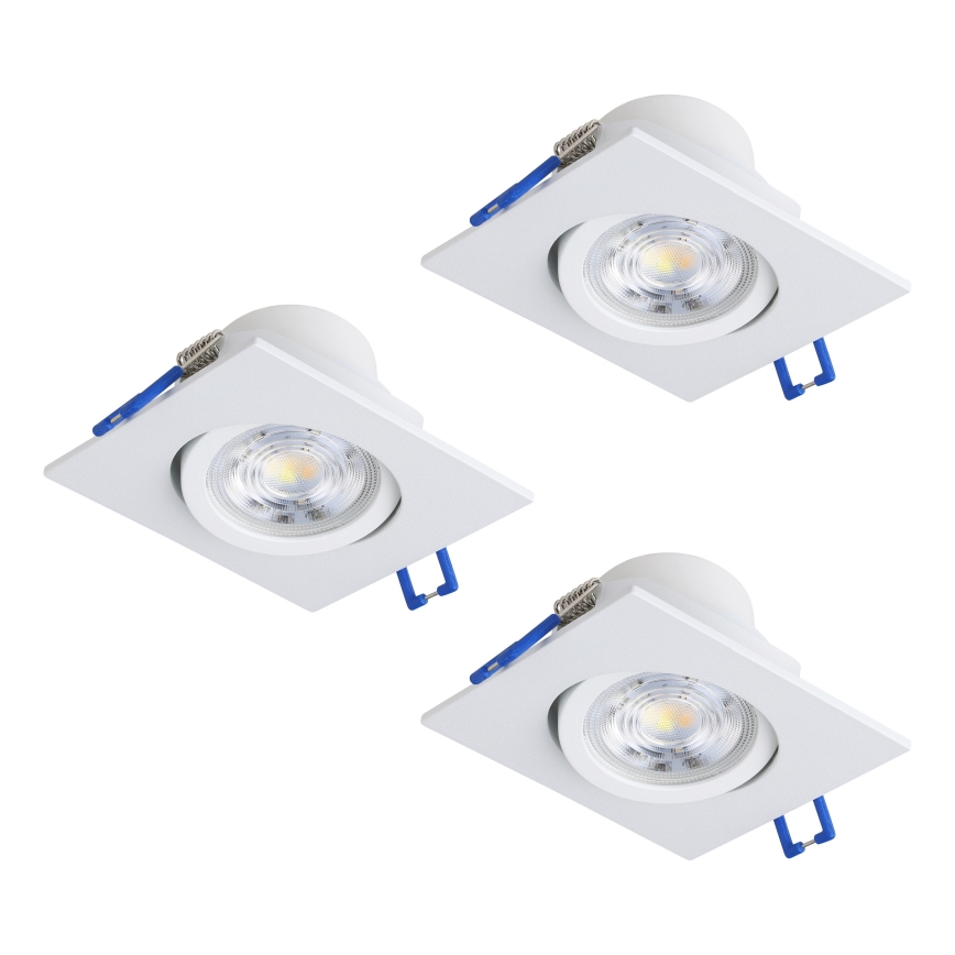 Eglo - SADA 3x LED Stmievateľné podhľadové svietidlo LED/6,4W/230V 8,8x8,8 cm biela