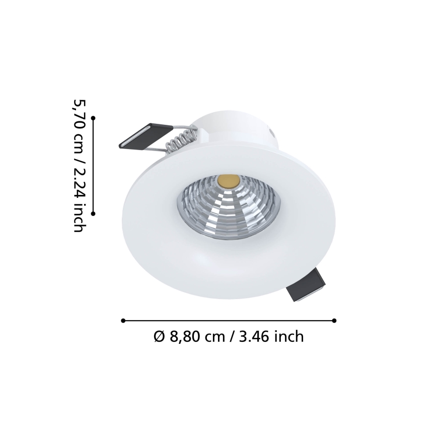 Eglo - stmievateľné podhľadové LED svietidlo LED/6,4W/230V pr. 8,8 cm biela