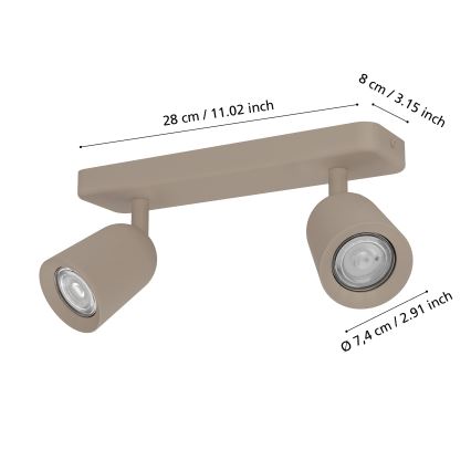 Eglo - Bodové svietidlo 2xGU10/10W/230V béžové