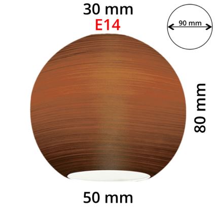 EGLO 90251 - Náhradné sklo k lustru, stropnému svietidlu a bodovému svietidlu MY CHOICE E14 pr. 9 cm hnedé stierané