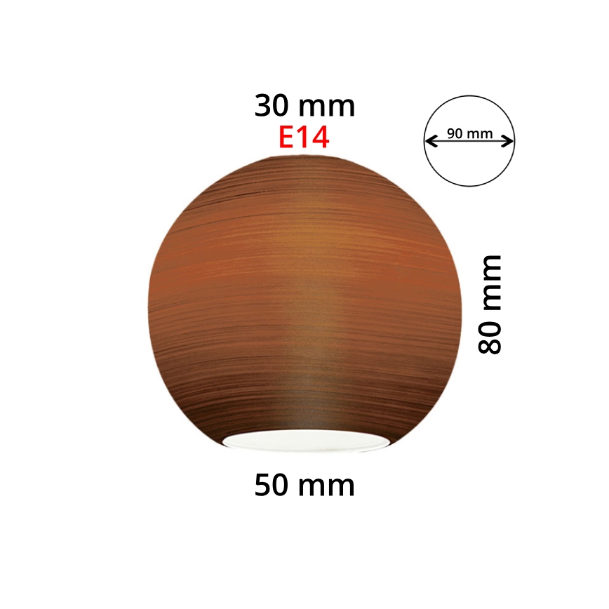EGLO 90251 - Náhradné sklo k lustru, stropnému svietidlu a bodovému svietidlu MY CHOICE E14 pr. 9 cm hnedé stierané