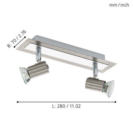 Eglo - Nástenné stropné svietidlo 2xGU10/LED/3W