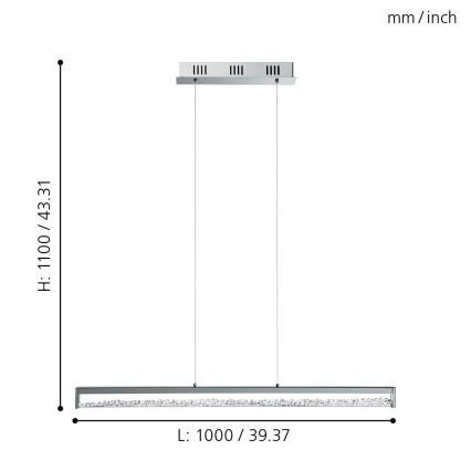 EGLO 90929 - LED luster na lanku CARDITO 6xLED/6W/230V