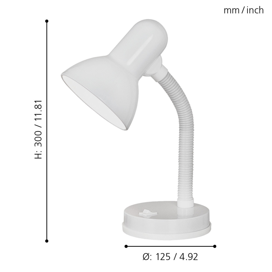 Eglo - Stolná lampa 1xE27/40W biela