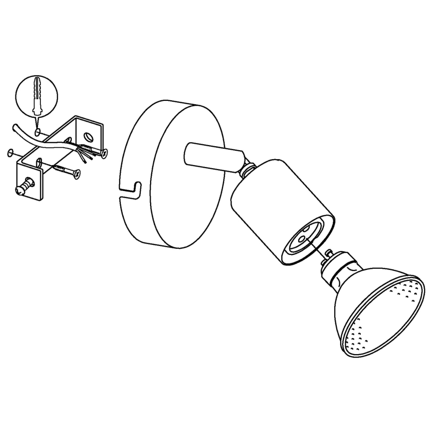 Eglo - LED Nástenné bodové svietidlo LED 1xGU10/2,8W/230V