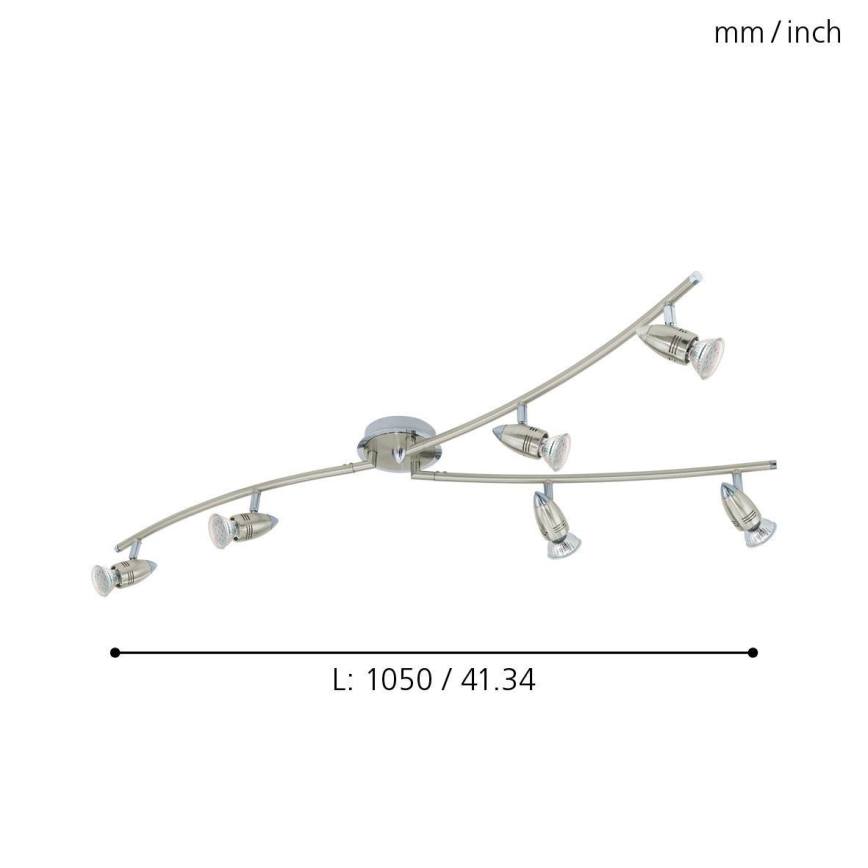 Eglo - LED Bodové svietidlo 6xGU10/3W/230V