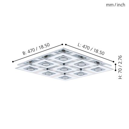 Eglo 92877 - LED stropné svietidlo CABO 9xGU10/3W/230V