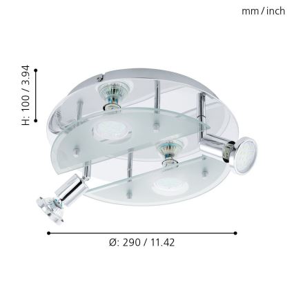 EGLO 93085 - LED Stropné svietidlo CABO 1 4xGU10/3W