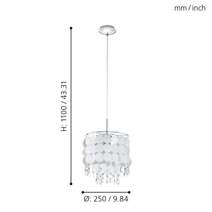 Eglo 93092 - Luster FEDRA 2 1xE27/60W/230V