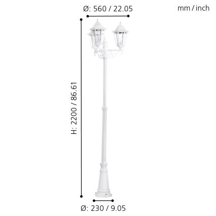 Eglo 93454 Vonkajšia lampa NAVEDO E27/3X60W/230V