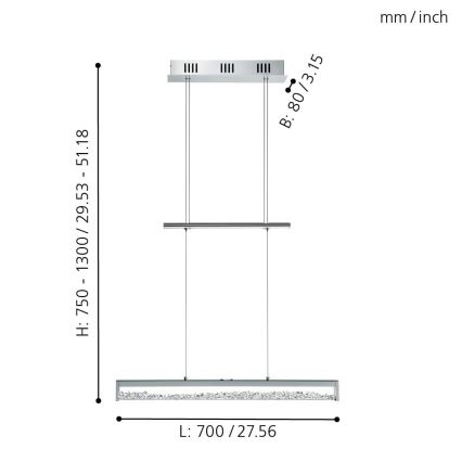 Eglo 93625 - LED stmievateľné svietidlo CARDITO 1 LED/24W/230V