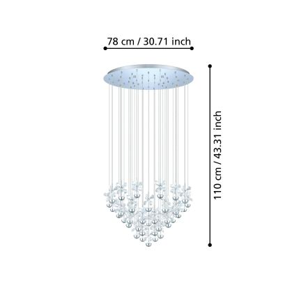 Eglo 93661 - LED luster na lanku PIANOPOLI LED/107,5W/230V
