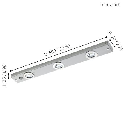 Eglo - LED bodové svietidlo KOB 3xLED/2,3W/230V