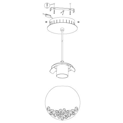 Eglo 93708 - LED závesné svietidlo MONTEFIO 1 1xLED/5W/230V