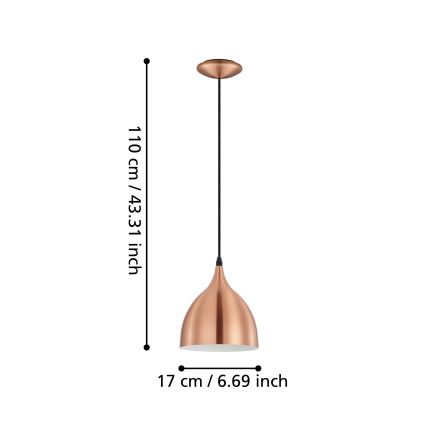 Eglo 93836 - Luster CORETTO 1xE27/60W/230V