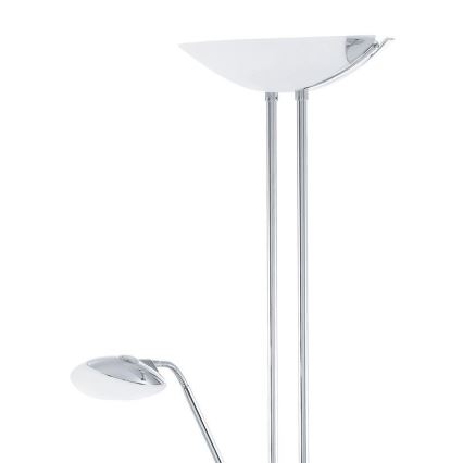 Eglo - LED Stmievateľná stojacia lampa LED/20W + LED/2,5W lesklý chróm