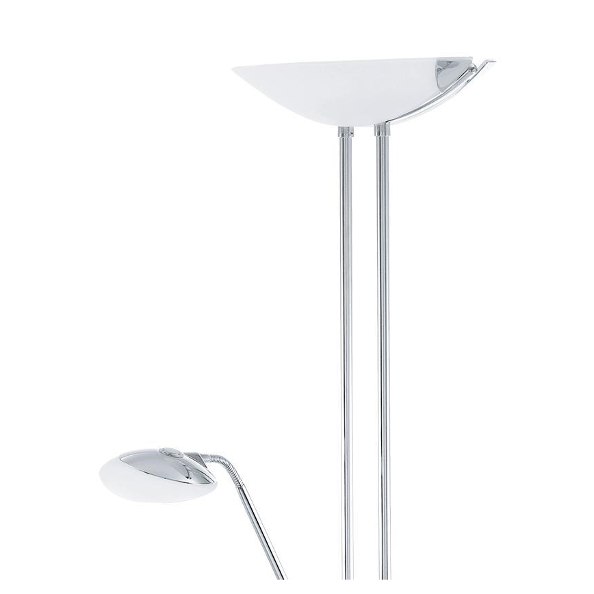 Eglo - LED Stmievateľná stojacia lampa LED/20W + LED/2,5W lesklý chróm