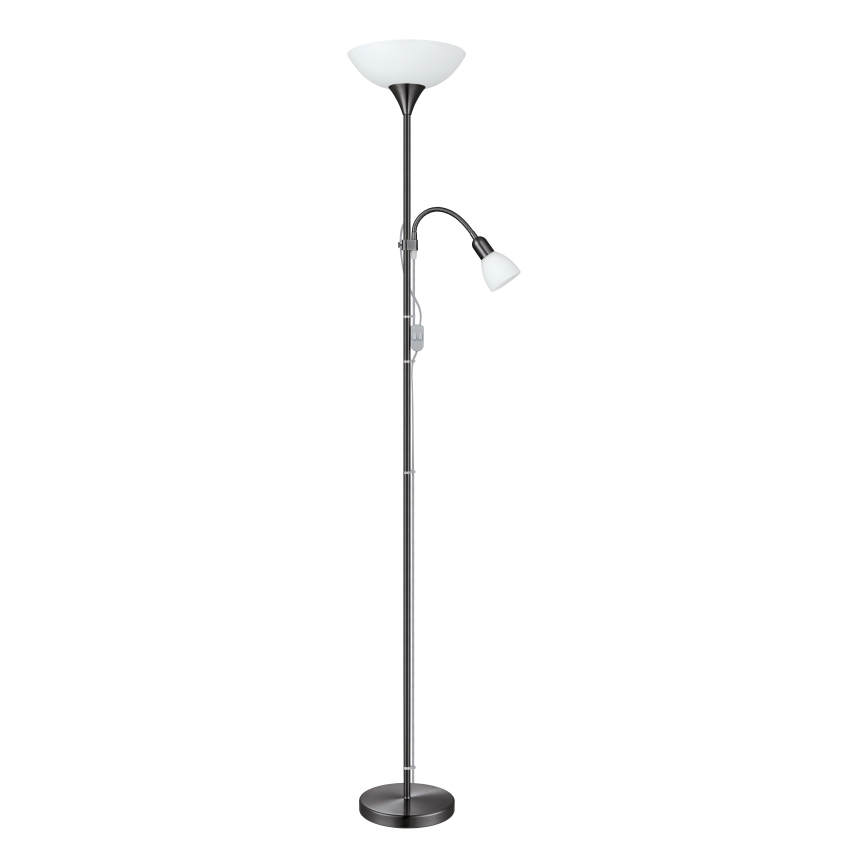 Eglo - Stojacia lampa 1xE27/60W/230V + 1xE14/25W/230V čierny chróm