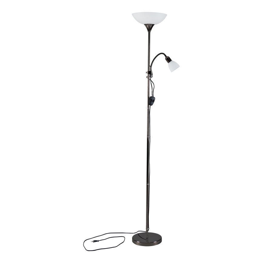 Eglo - Stojacia lampa 1xE27/60W/230V + 1xE14/25W/230V čierny chróm