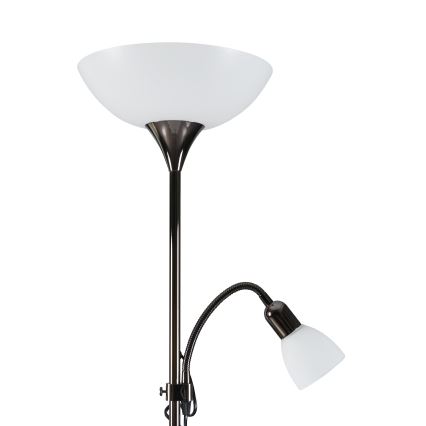 Eglo - Stojacia lampa 1xE27/60W/230V + 1xE14/25W/230V čierny chróm