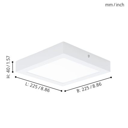 Eglo 94078 - LED stropné svietidlo FUEVA 1 LED/16,44W/230V