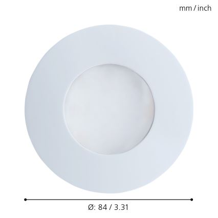 Eglo - LED Kúpeľňové podhľadové svietidlo 1xGU10/5W/230V IP65