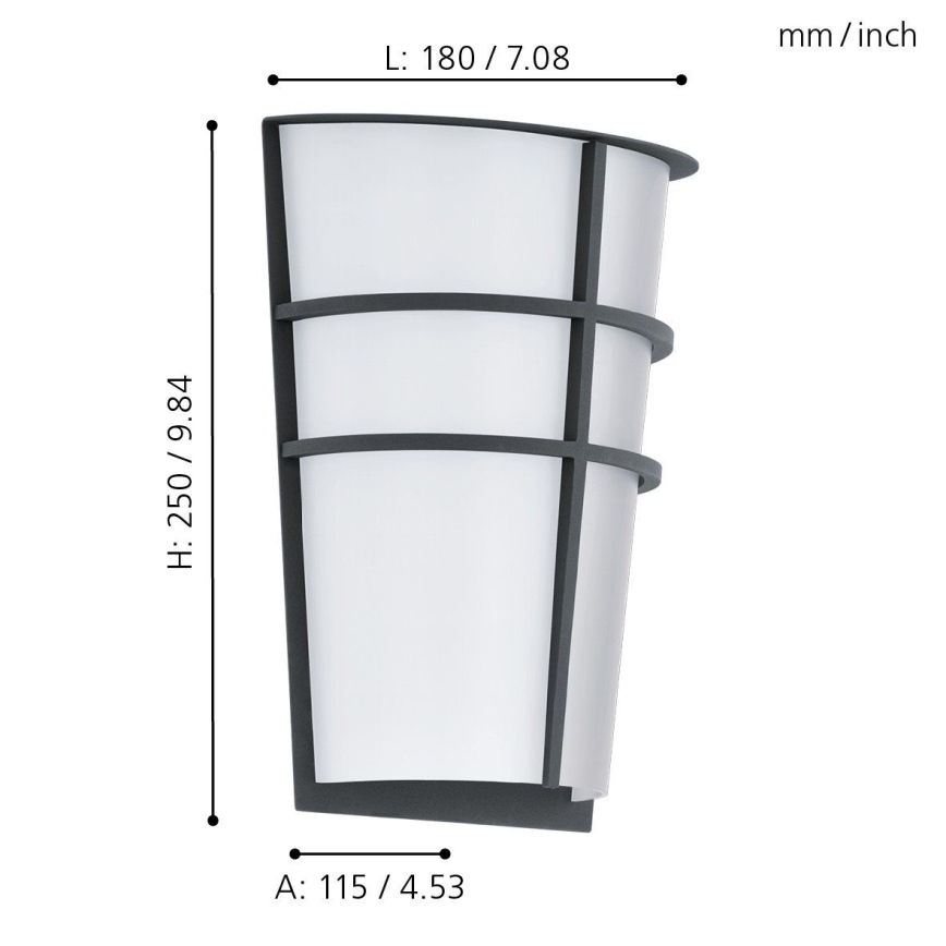 Eglo 94138 - LED Vonkajšie nástenné svietidlo BREGANZO 2xLED/2,5W/230V IP44