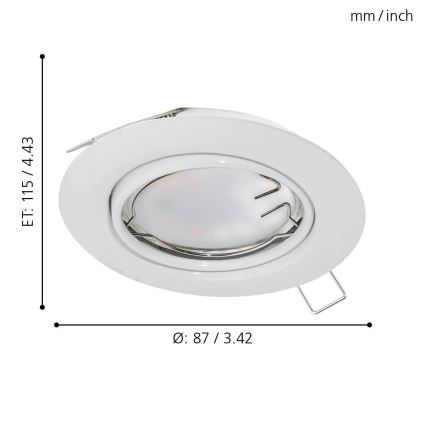 Eglo 94239 - LED Podhľadové svietidlo PENETO 1xGU10-LED/5W/230V