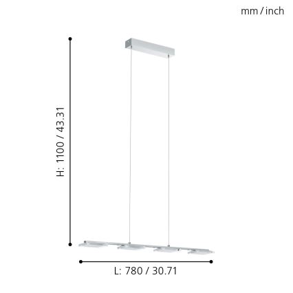 Eglo - LED závesné svietidlo 4xLED/4,5W/230V