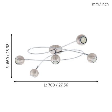 Eglo 94251 - LED Bodové svietidlo LOCANDA 5xGU10-LED/3W/230V