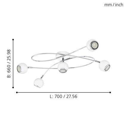 Eglo 94252 - LED Bodové svietidlo LOCANDA 5xGU10-LED/3W/230V