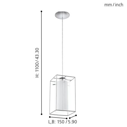 Eglo 94377 - Luster LONCINO 1 1xE27/60W/230V