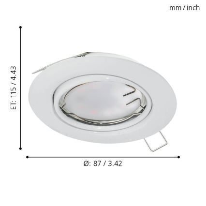 Eglo - SADA 3x LED Podhľadové svietidlo PENETO 3xGU10-LED/5W/230V