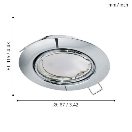 Eglo - SADA 3x LED Podhľadové svietidlo PENETO 3xGU10-LED/5W/230V