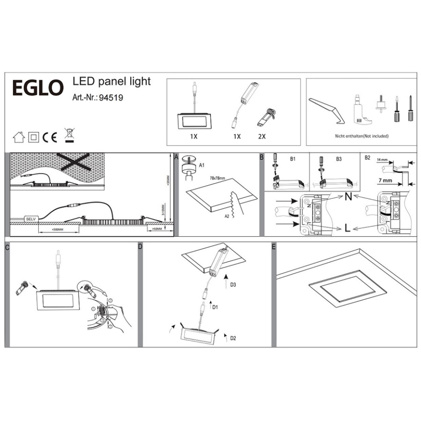 Eglo 94519 - LED stropné svietidlo FUEVA 1 LED/2,7W/230V