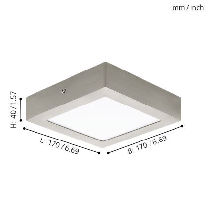 Eglo 94524 - LED Stropné svietidlo FUEVA 1 LED/10,9W/230V