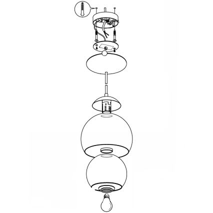 Eglo 94592 - Luster ROCAMAR 1xE27/60W/230V