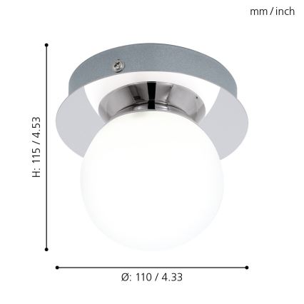 Eglo - LED Kúpeľňové svietidlo 1xLED/3,3W/230V IP44