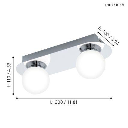 Eglo - LED Kúpeľňové svietidlo 2xLED/3,3W/230V IP44