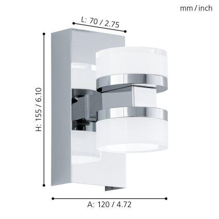 Eglo - LED Kúpeľňové nástenné svietidlo 2xLED/4,5W/230V IP44