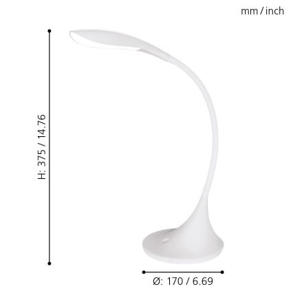 Eglo - LED stmievateľná stolná lampa 1xLED/4,5W/230V biela