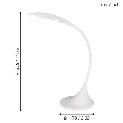 Eglo 94674 - LED stmievateľná stolná lampa DAMBERA 1xLED/4,5W/230V biela