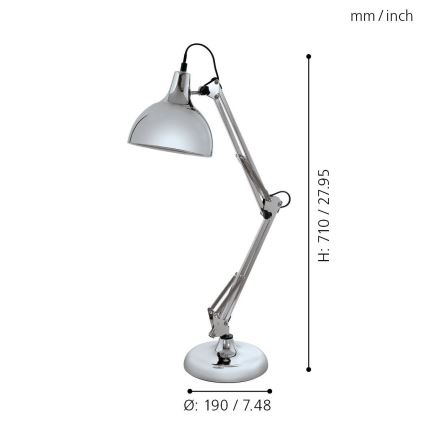 Eglo 94702 - Stolná lampa BORGILLIO 1xE27/40W/230V