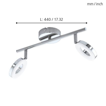 Eglo 94757 - LED Kúpeľňové svietidlo GONARO 2xLED/3,8W/230V IP44