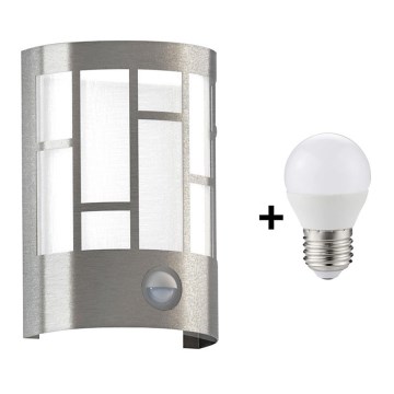 Eglo 94798 - LED Vonkajšie svietidlo so senzorom CERNO 1xE27/6W/230V IP44