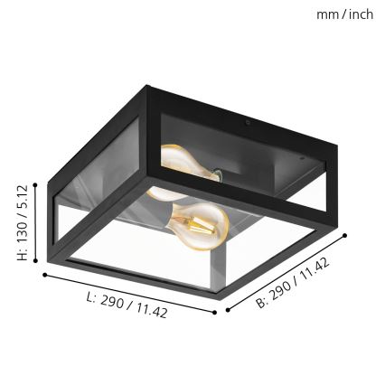 Eglo - Vonkajšie svietidlo 2x60W IP44