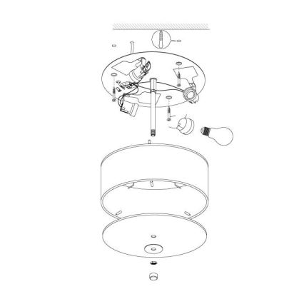 Eglo 94921 - Stropné svietidlo PASTERI 3xE27/60W/230V